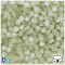 BeadTin Luminous 7mm Coin Plastic Alpha Beads - White Letter Mix (250pcs)